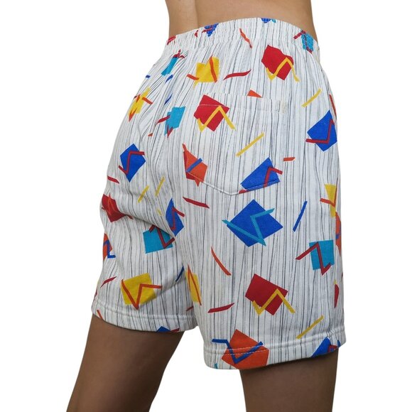 Vintage 90s Action Geometric Pattern Shorts - Picture 2 of 11